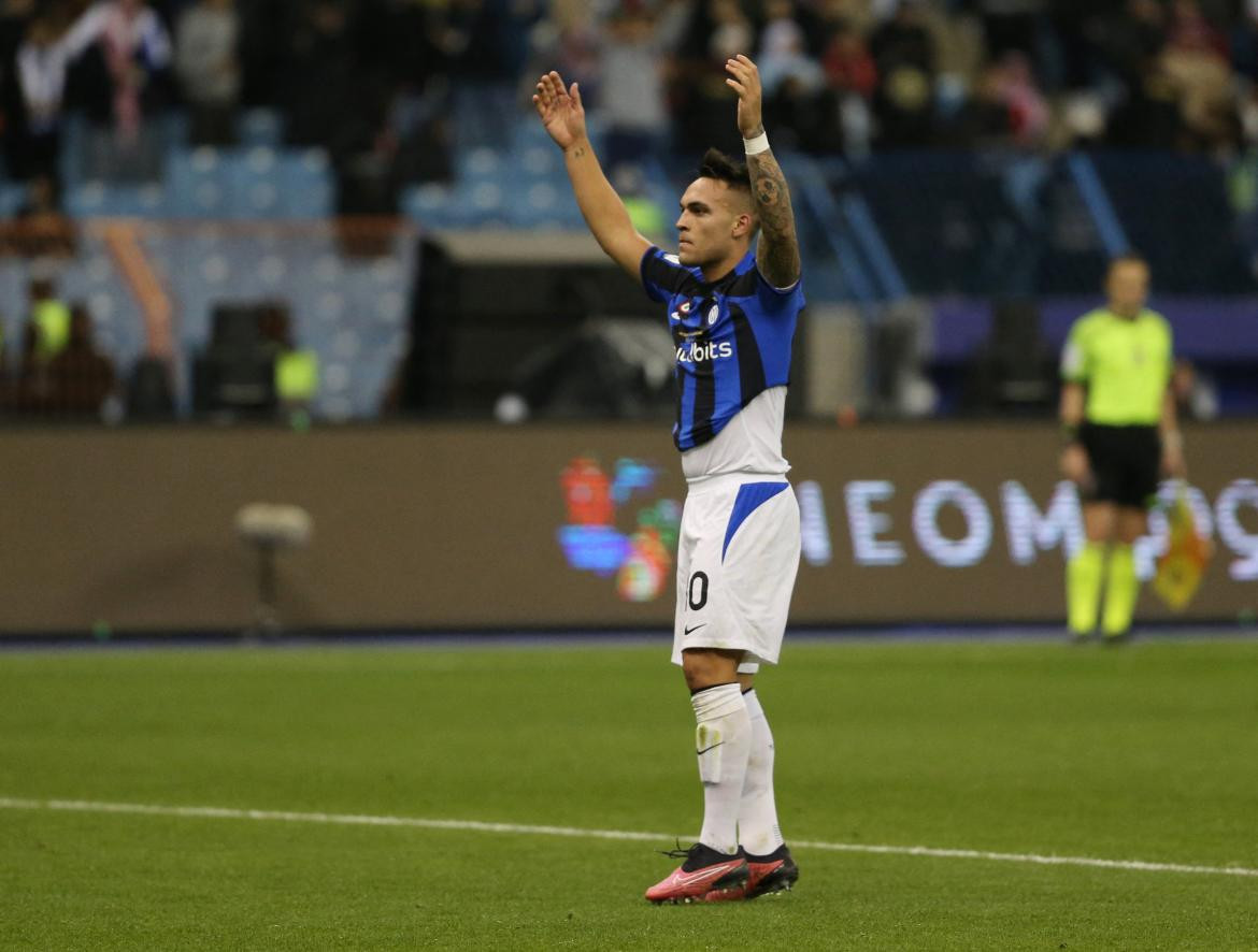 Festejo de Lautaro Martínez en el Inter. Foto: REUTERS