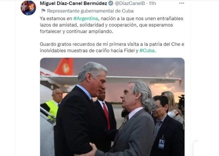 Tuit de Miguel Díaz Canel