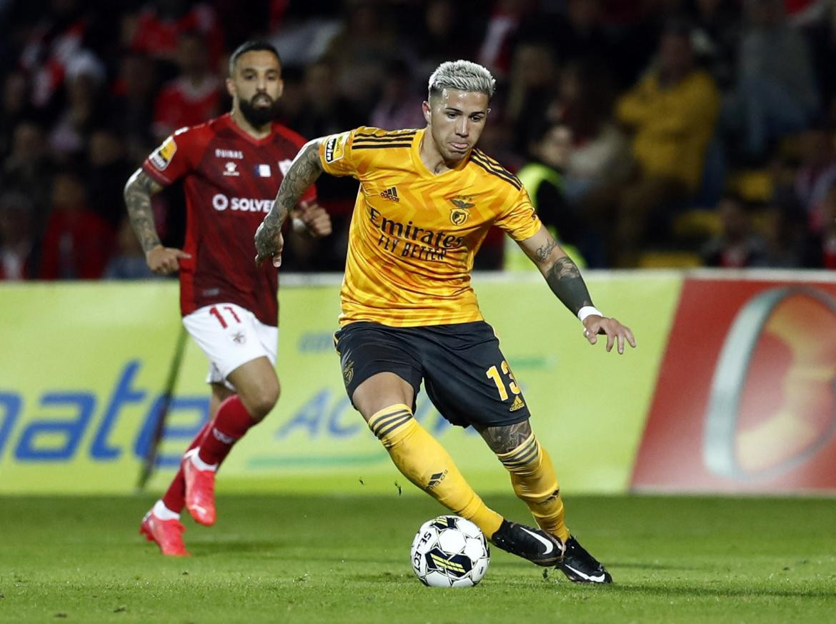 Enzo Fernández en el Benfica. Foto: REUTERS.