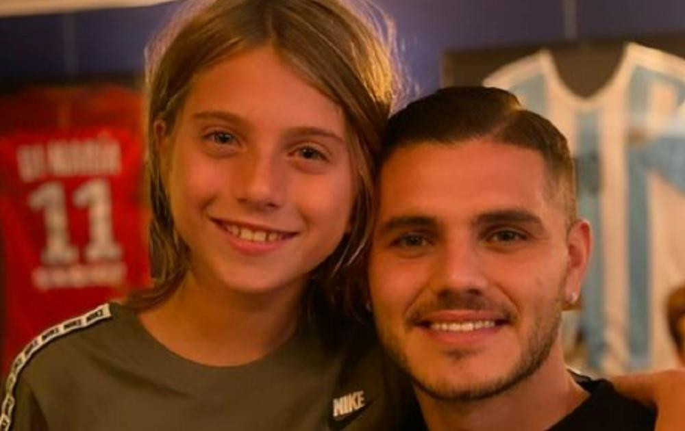 Valentino López y Mauro Icardi. Foto: Instagram/mauroicardi.