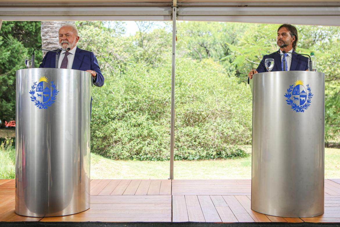 Lula y Lacalle Pou en Uruguay. Foto: EFE