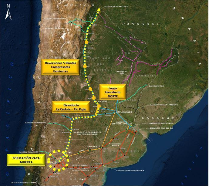 Obras a realizarse con el crédito de la CAF para Vaca Muerte. Foto: Prensa.