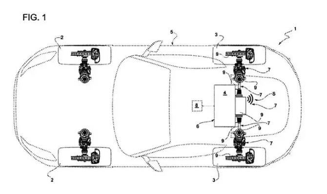 Patente de Ferrari para sus nuevos autos eléctricos.