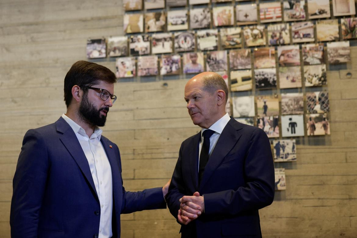 Gabriel Boric y Olaf Scholz en Chile. Foto: Reuters.