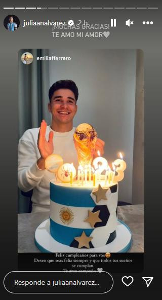 Festejos de Julián Álvarez. Foto: historia de Instagram