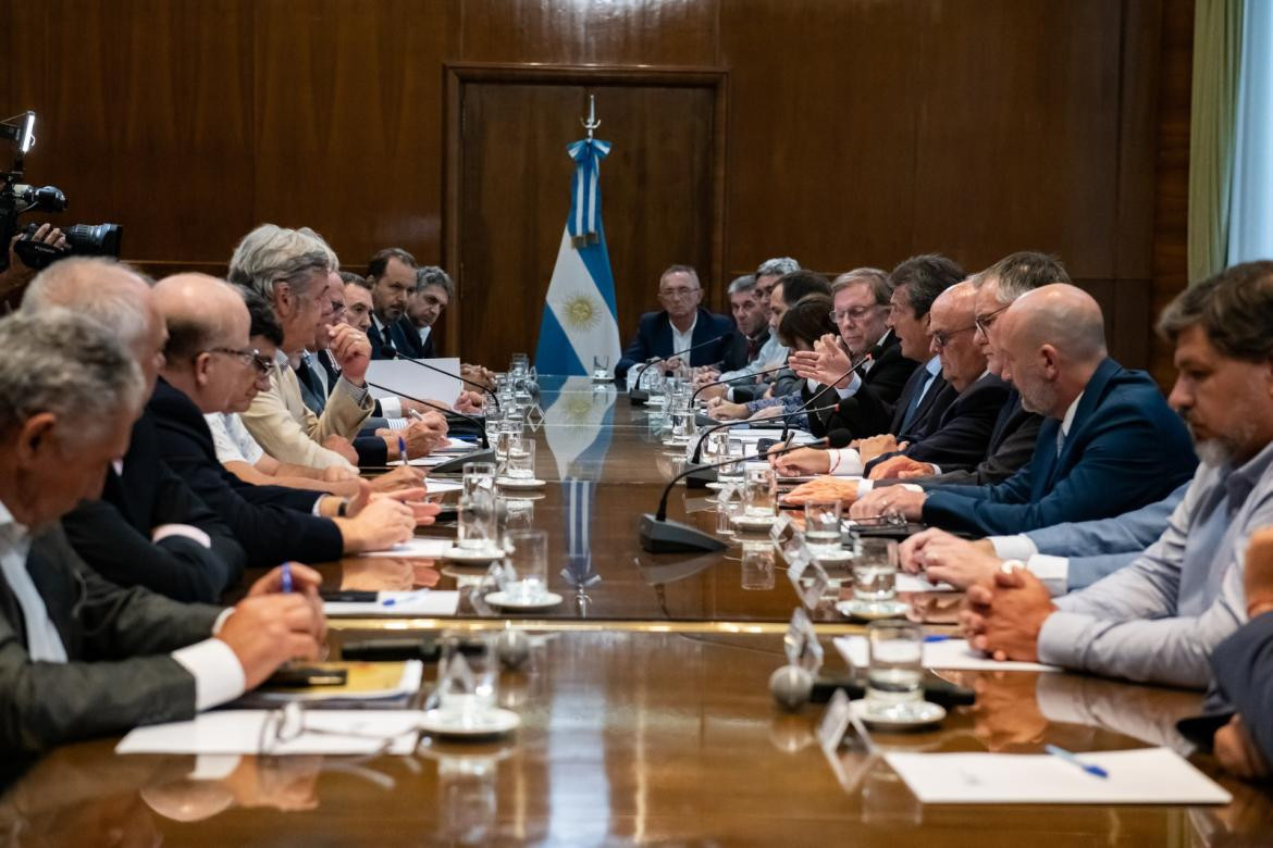 Reunión de Sergio Massa con la Mesa de Enlace. Foto: NA.