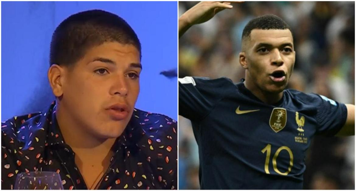 Thiago de Gran Hermano y Kylian Mbappé. Fotos: archivo.