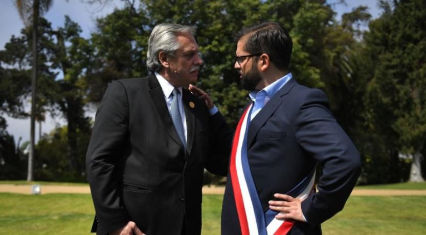 Alberto Fernández y Gabriel Boric. Foto: NA