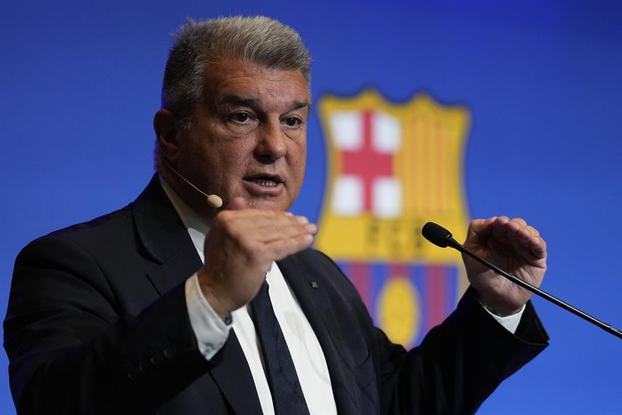 Joan Laporta, presidente del Barcelona. Foto: EFE.