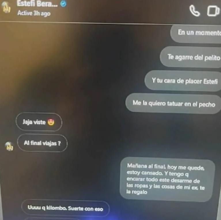 Filtran los supuestos chat entre Estefí Berardi y Fede Bal