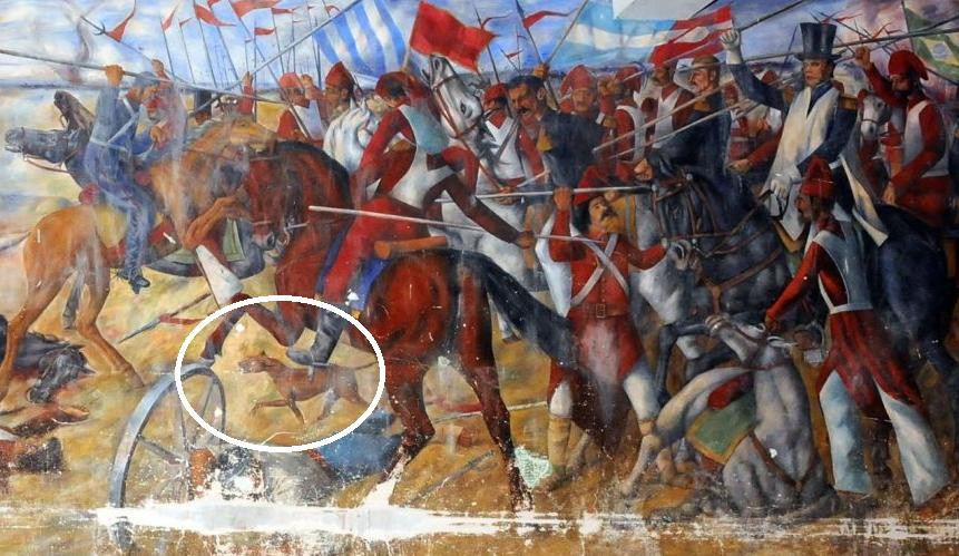 Mural de César Fernández Navarro en 1962 sobre la Batalla de Caseros