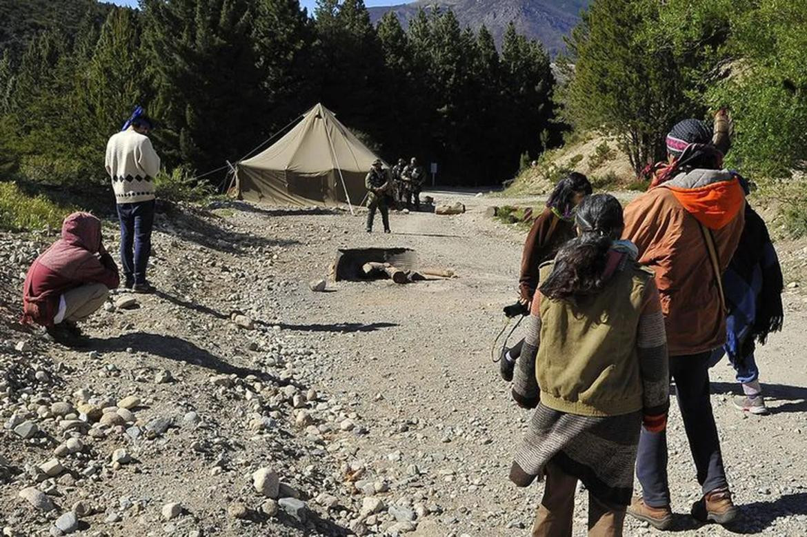 Toma mapuche en Bariloche. Foto: Télam