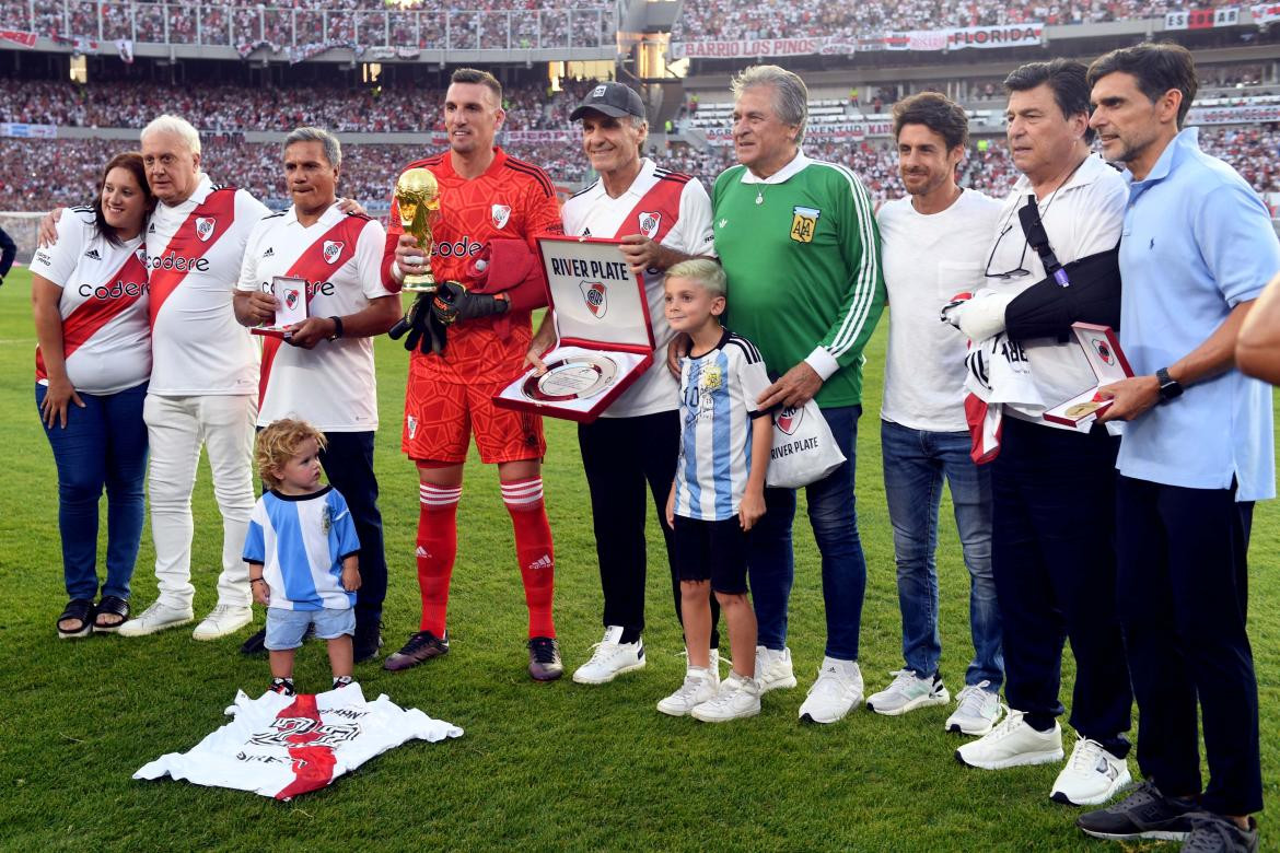 El homenaje a los Campeones del Mundo. Foto: Télam.