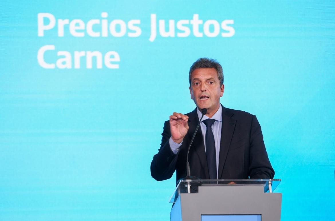 Sergio Massa, durante la presentación del acuerdo de Precios Justos para la carne. Foto NA