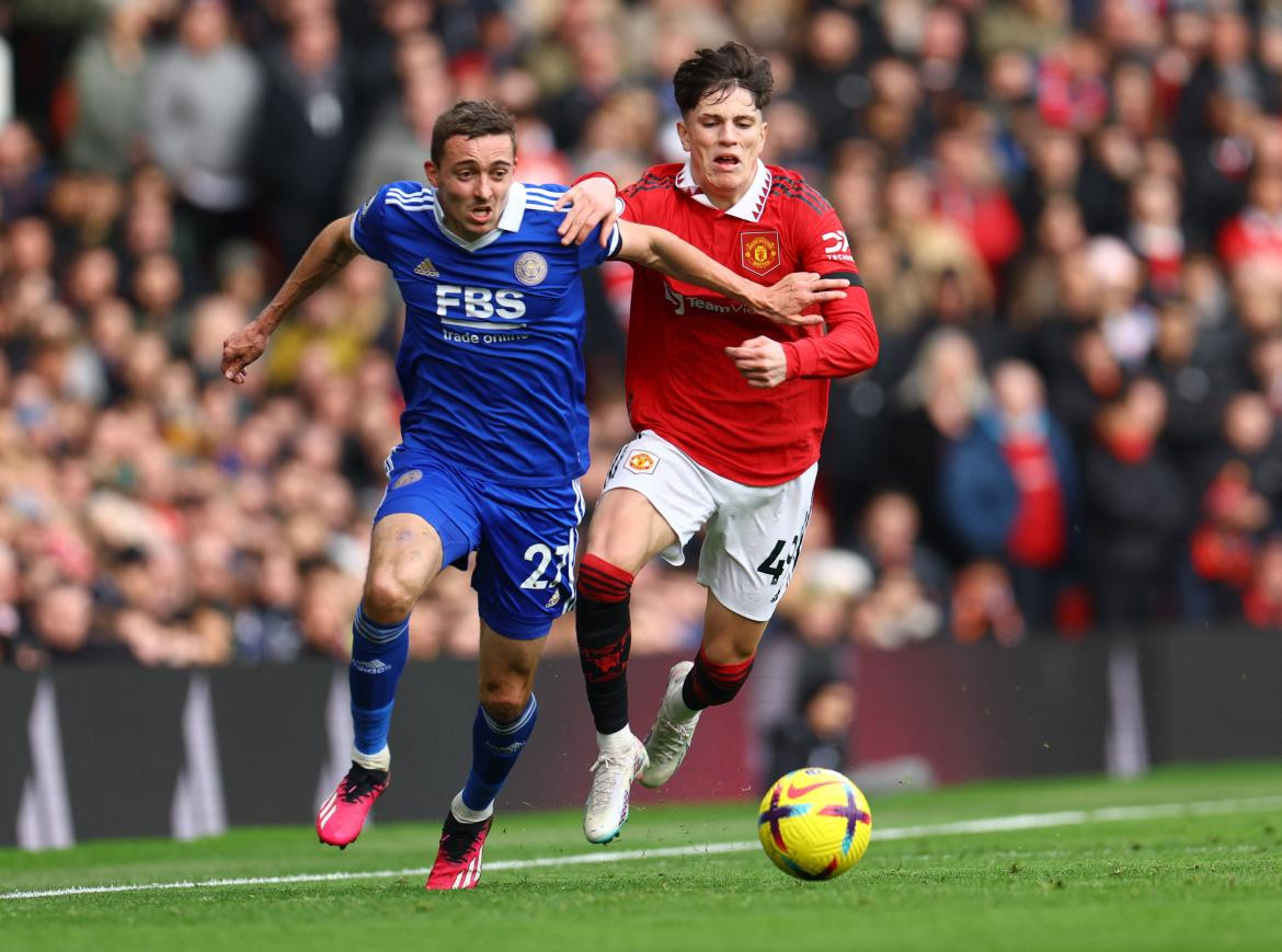 Alejandro Garnacho; Manchester United-Leicester City. Foto: Reuters.