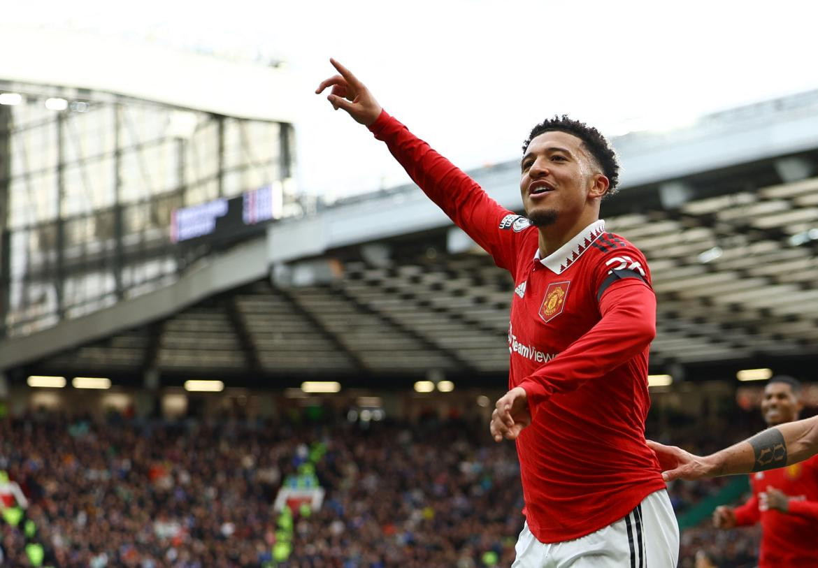 Jadon Sancho; Manchester United-Leicester City. Foto: Reuters.