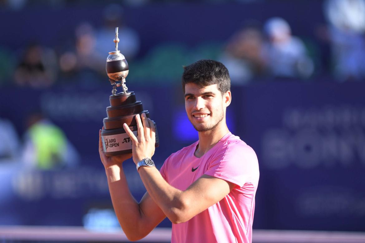 Carlos Alcaraz; campeón del ATP de Buenos Aires. Foto: Télam.