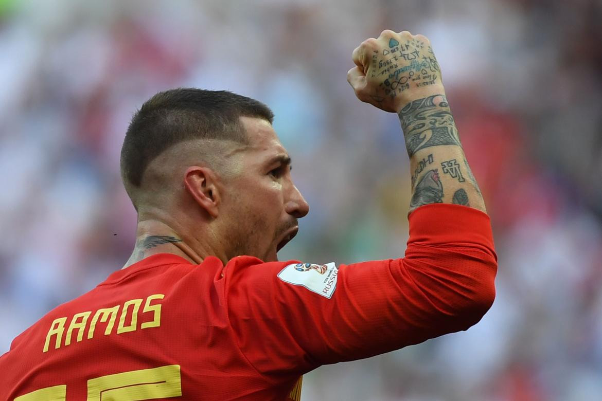 Sergio Ramos en la Selección de España. Foto: NA.