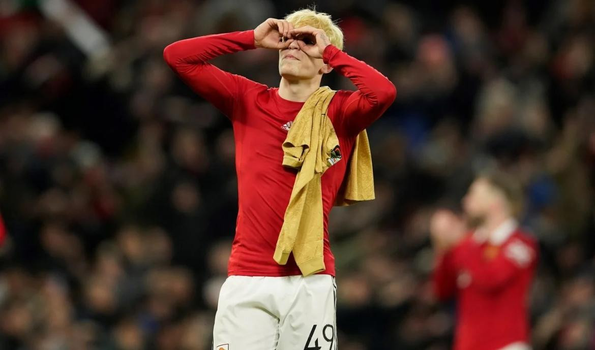 Alejandro Garnacho en el Manchester United. 