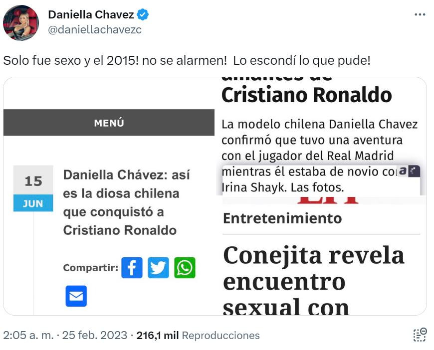 La confesión de Daniella. Foto: Twitter.