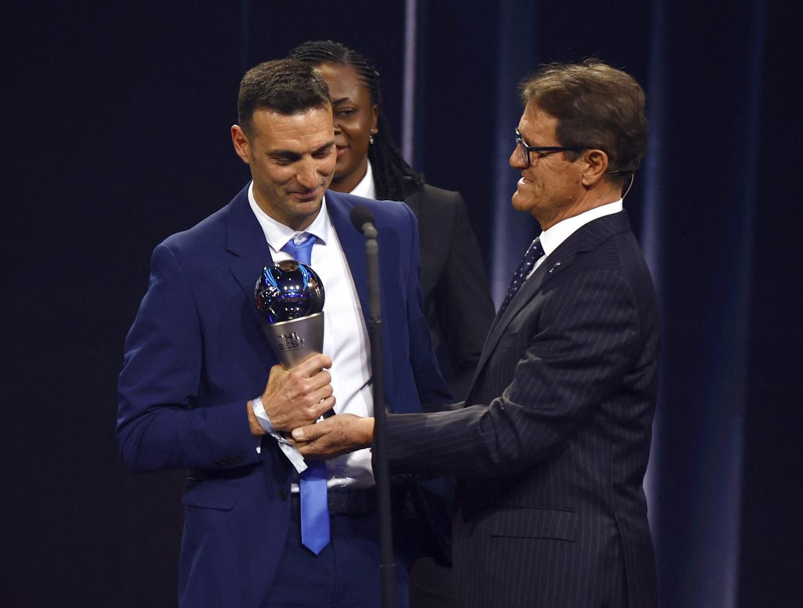 Lionel Scaloni, premios The Best. Foto: REUTERS