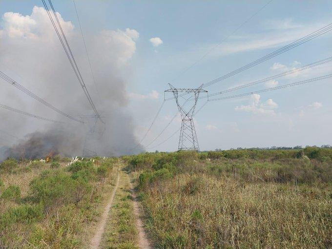 Incendio que generó el apagón masivo en el país.