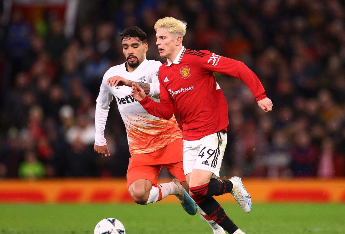 Alejandro Garnacho en el Manchester United. Foto: REUTERS.