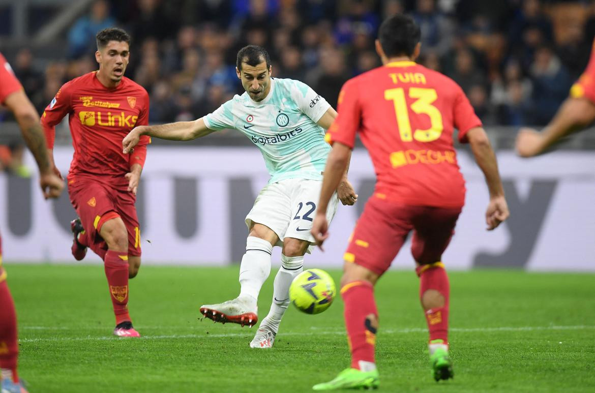 Henrikh Mkhitaryan; Inter de Milán-Lecce. Foto: Reuters.