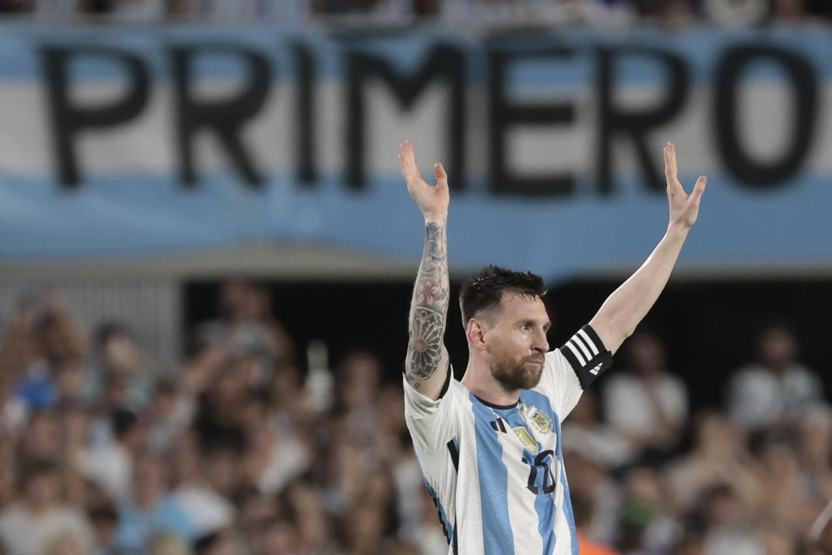 Lionel Messi vs Panamá, amistoso. Foto: EFE