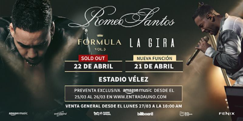 Romeo Santos agregó función. Foto: prensa.