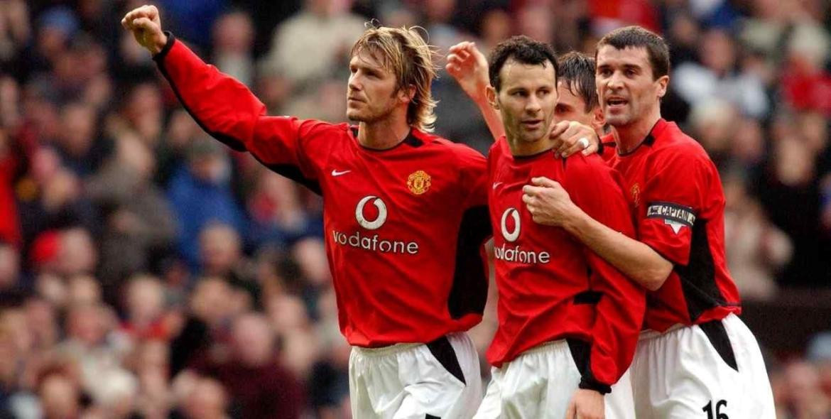 David Beckham, Ryan Giggs y Roy Keane. Foto: Archivo.