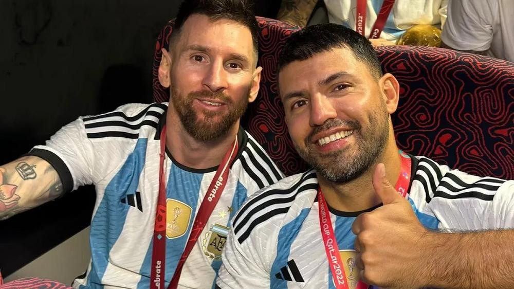 Messi y el Kun Agüero. Foto: Instagram