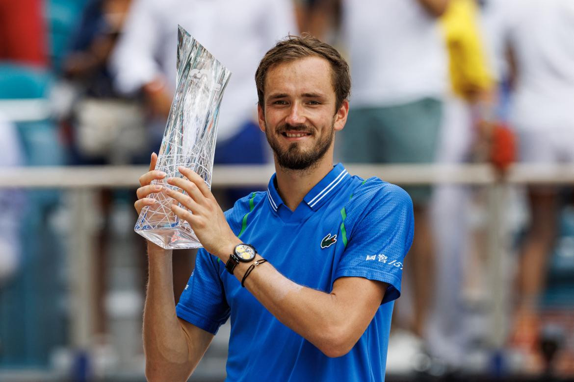 Daniil Medvedev, campeón del Masters 1000 de Miami. Foto: Reuters.