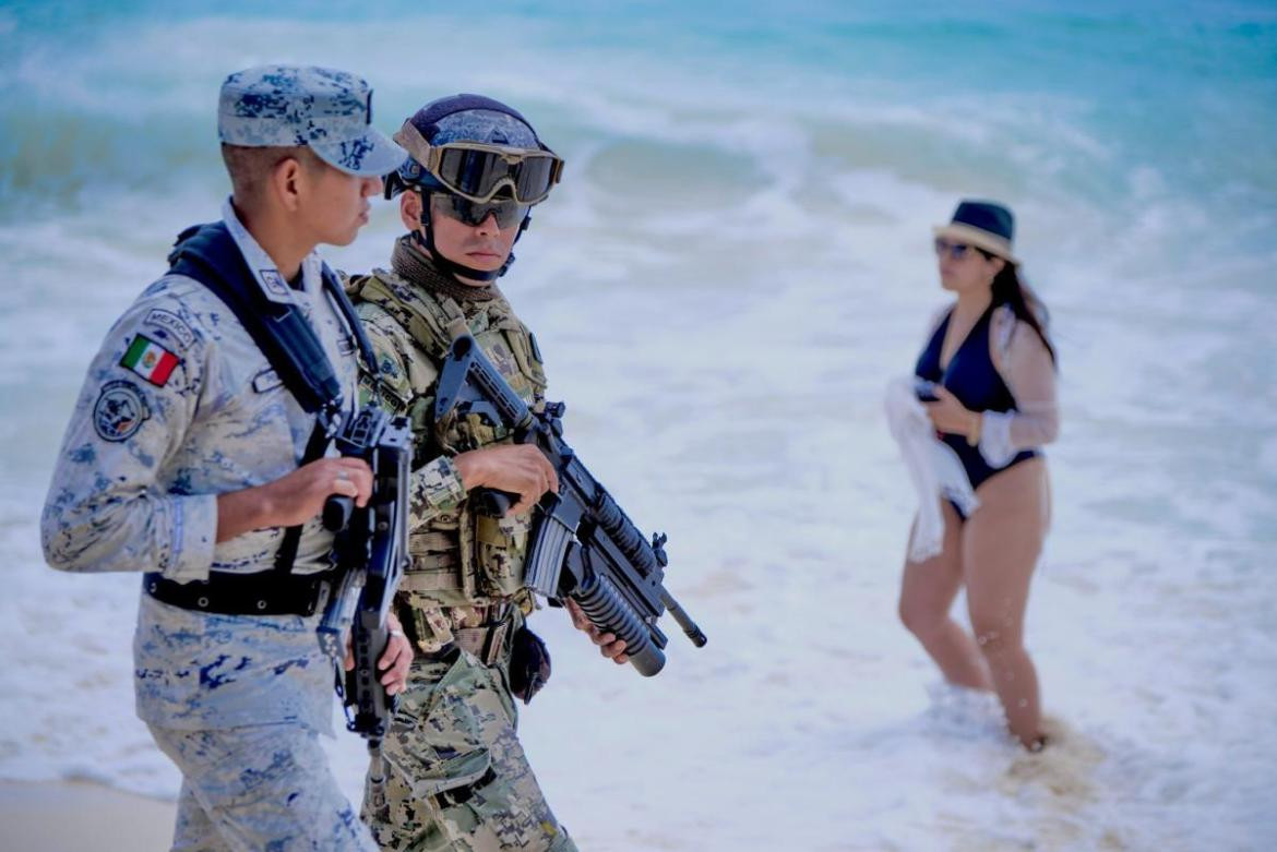 Militarización en playas de México. Foto: Reuters