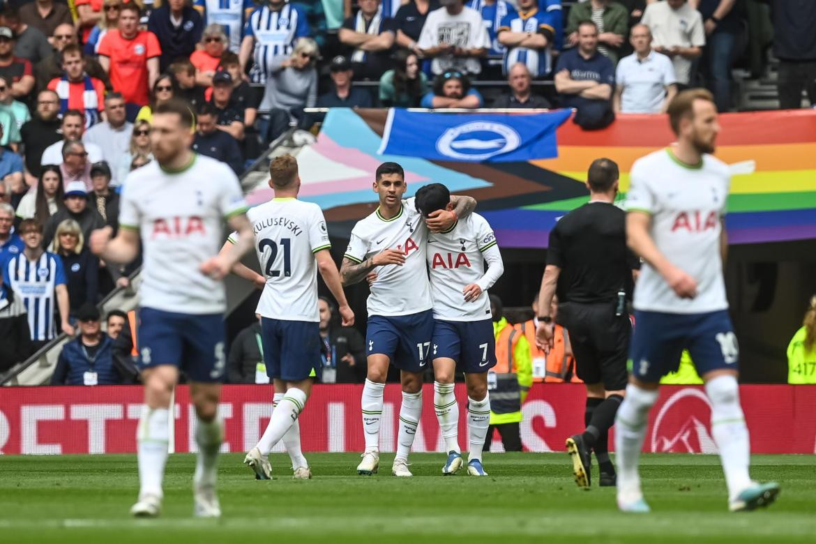 Tottenham de Cuti Romero derrotó al Brighton de Alexis Mac Allister. Foto: EFE. 