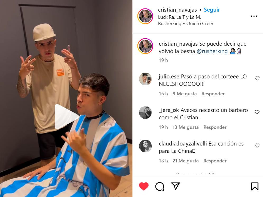 El nuevo corte de Rusherking. Foto: captura.