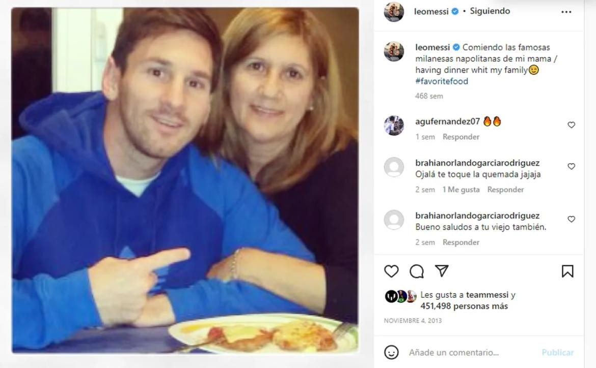 Las milanesas de su madre. Foto: Instagram.