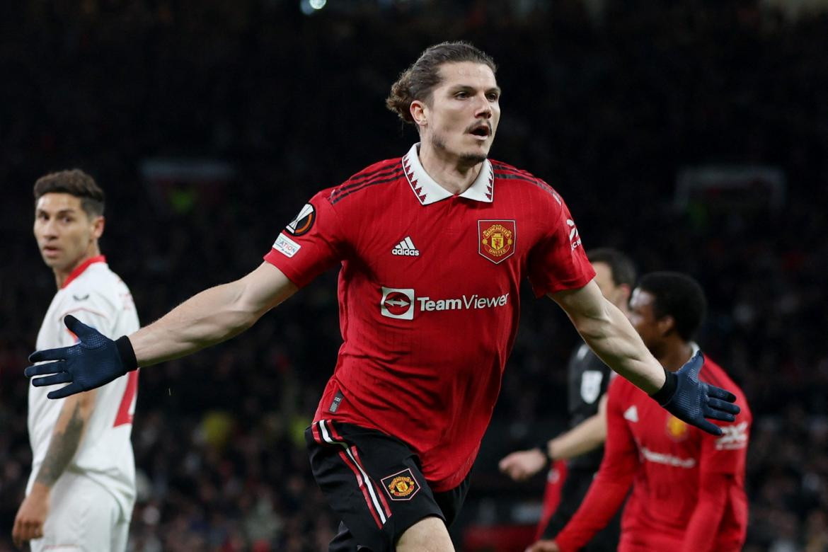 Marcel Sabitzer; Manchester United vs. Sevilla. Foto: Reuters.