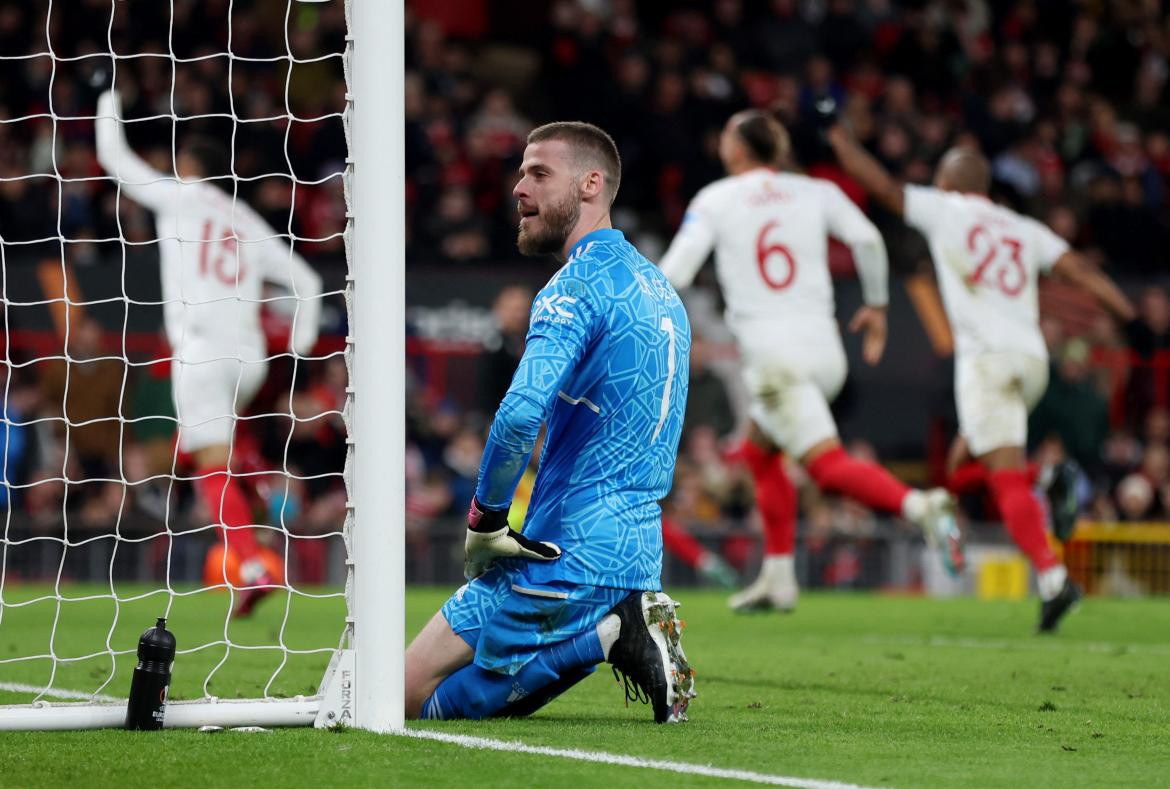 David De Gea; Manchester United vs. Sevilla. Foto: Reuters.