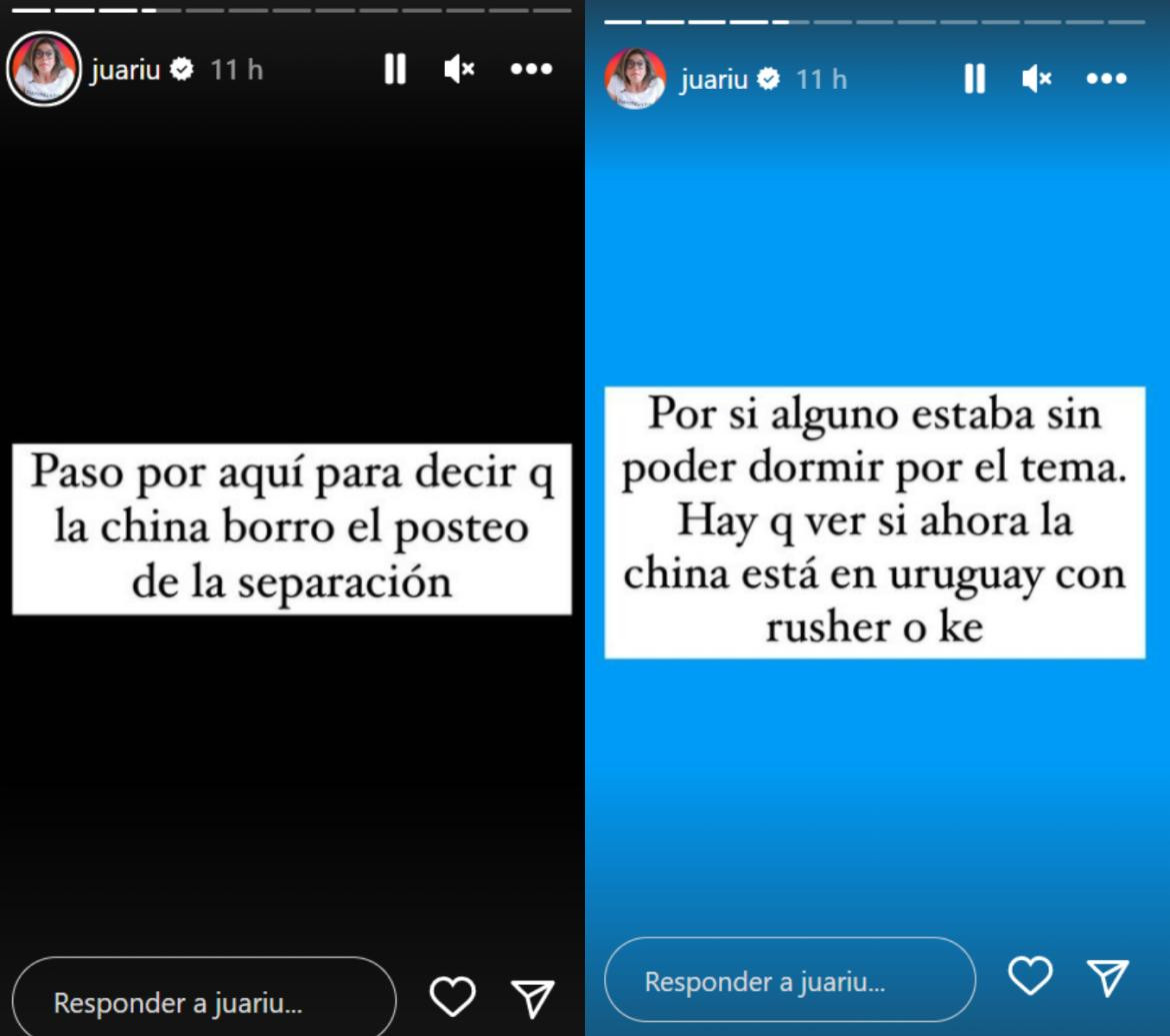 Las historias de Juariu. Foto: Instagram.