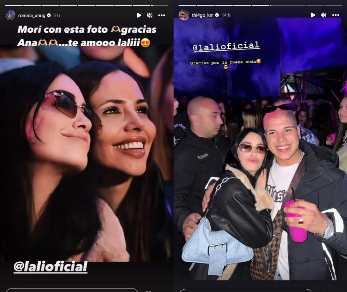 Romina y Thiago de Gran Hermano con Lali. Foto: Instagram.