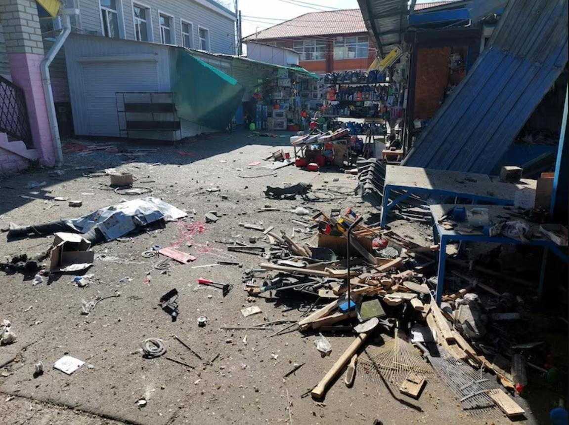 Así quedó el mercado de Jersón. Foto: AFP.