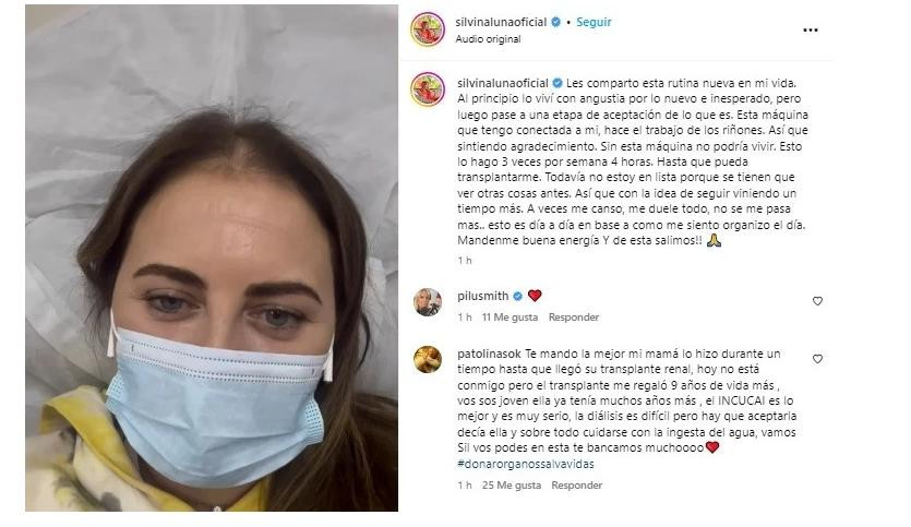 Posteo de Silvina Luna en redes sociales. Foto: Instagram