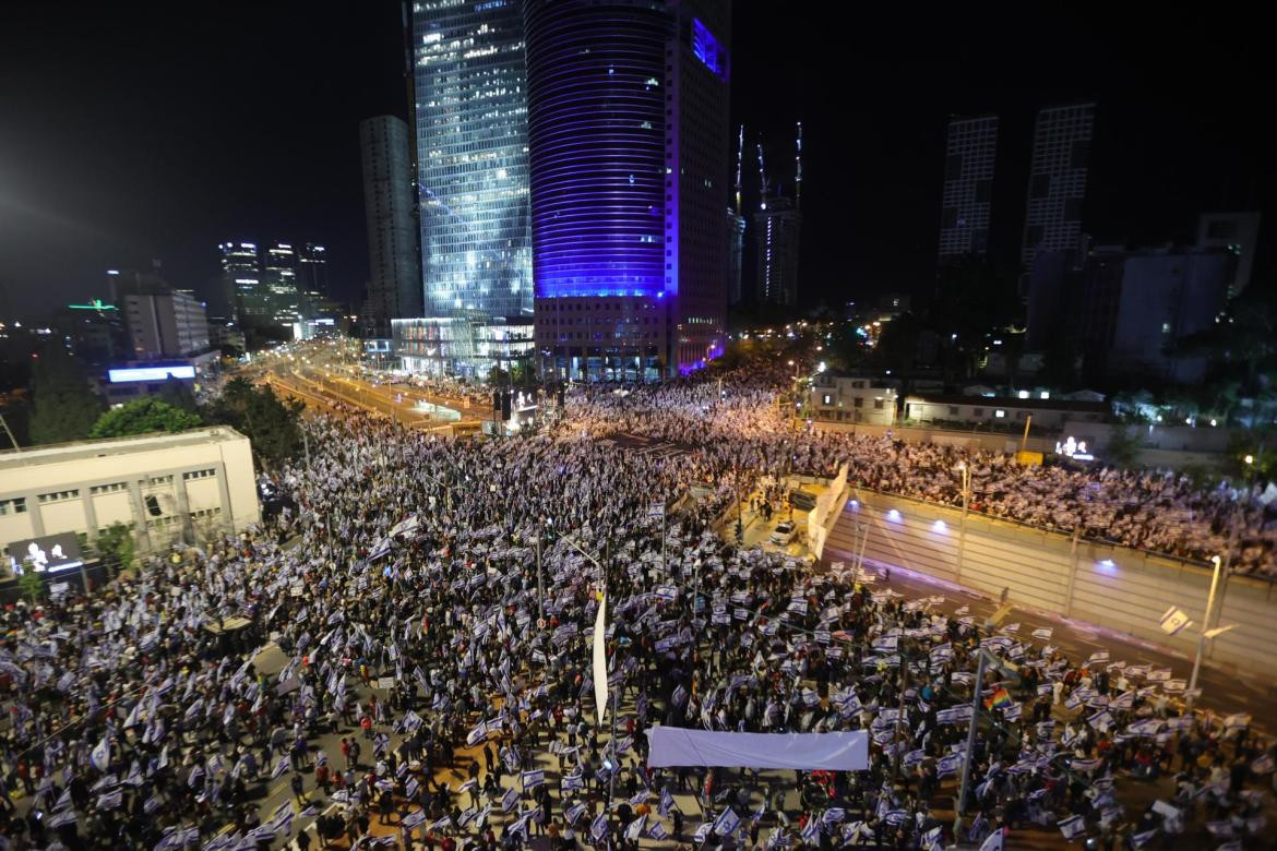 Masiva protesta en Israel. Foto: EFE