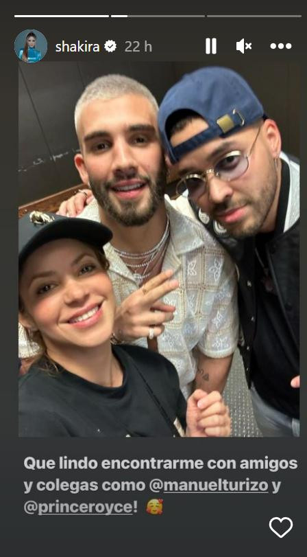 Shakira se reencontró con sus compañeros. Foto: Instagram.