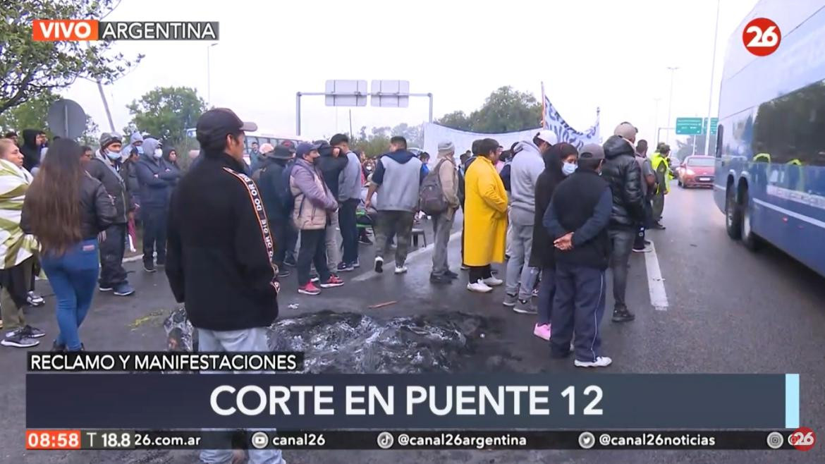 Corte en autopista Riccheri, Canal 26