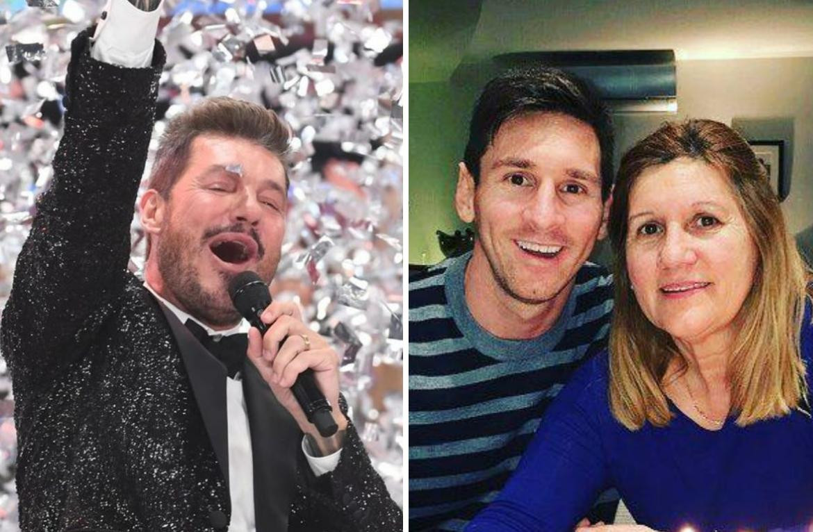 Marcelo Tinelli, Lionel Messi y Celia Cuccittini. Foto: NA.