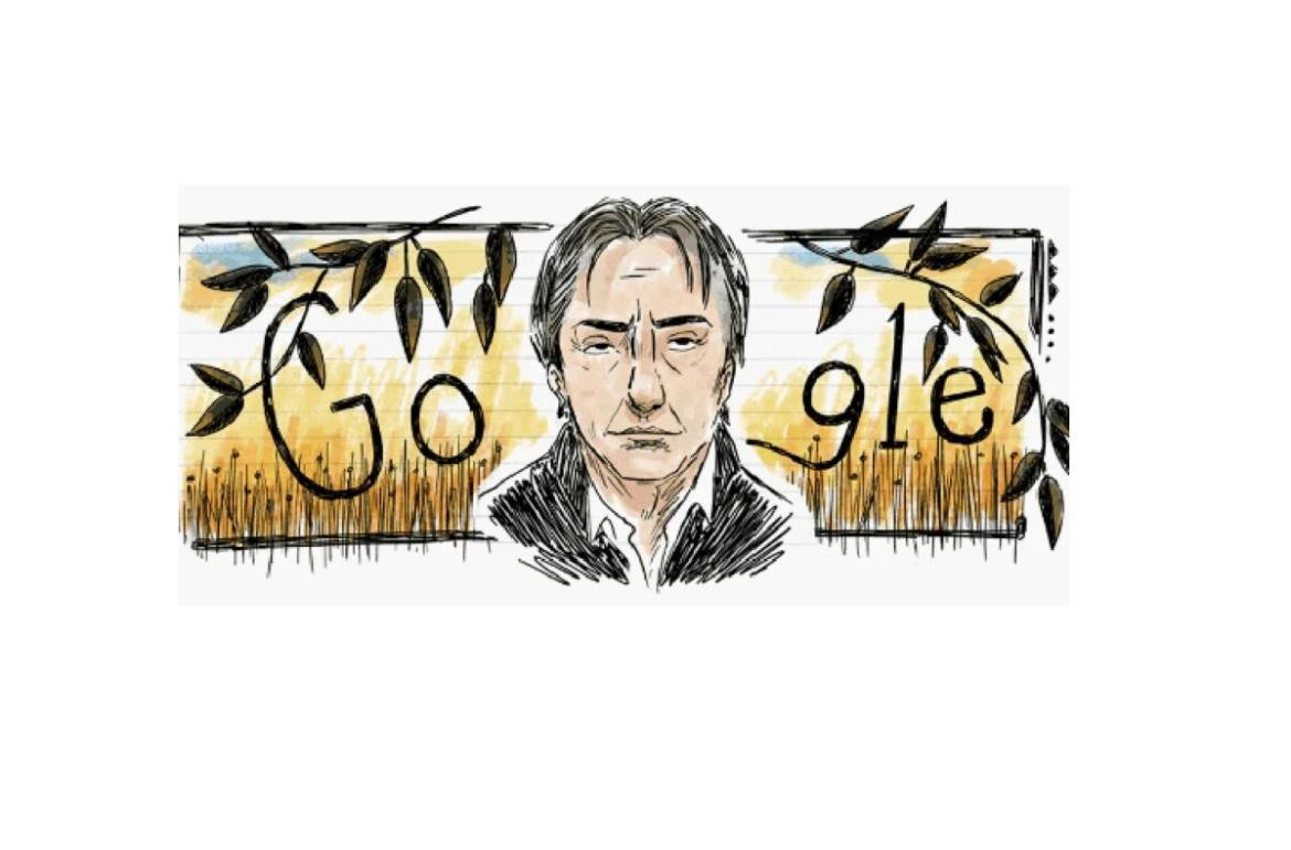 Google homenajeó con un Doodle a Alan Rickman, actor de Duro de matar y Harry Potter	