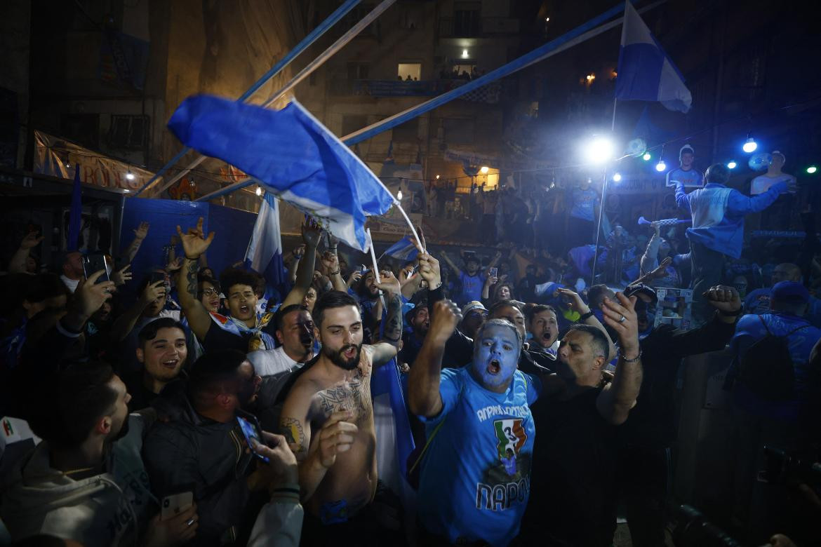 Festejo del Napoli ante el Udinese por la Serie A. Foto: REUTERS.