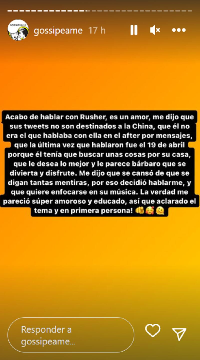 La palabra de Rusherking. Foto: Instagram.